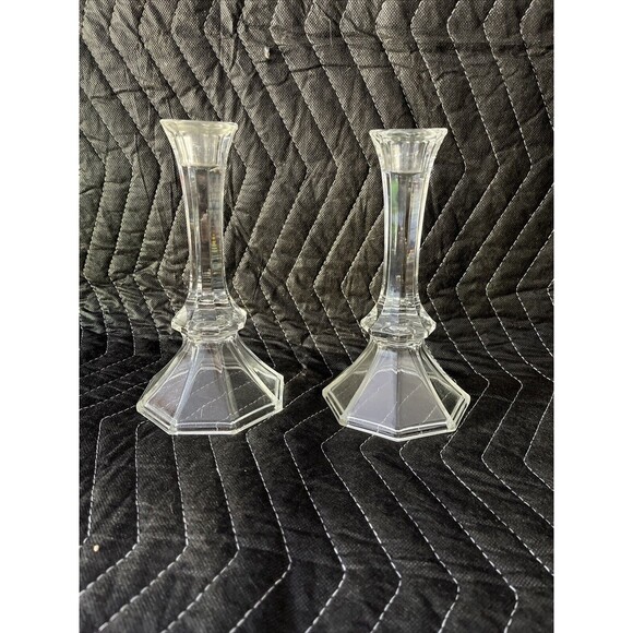 Toscany Other - Vintage Pair of TOSCANY 24% LEAD CRYSTAL CANDLESTICKS 8 " Tall EUC